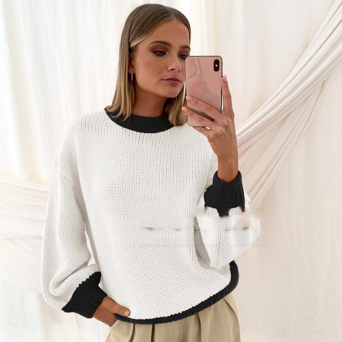 Women's Loose Knitted Pullover Sweater