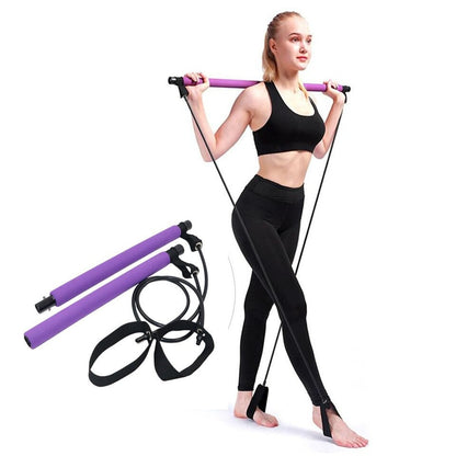 Pilates Squat Resistance Bar with Bands