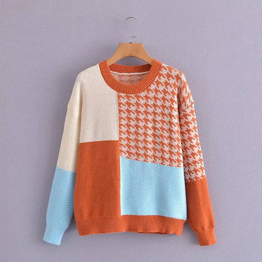 Loose Long-Sleeved Knitted Pullover Sweater