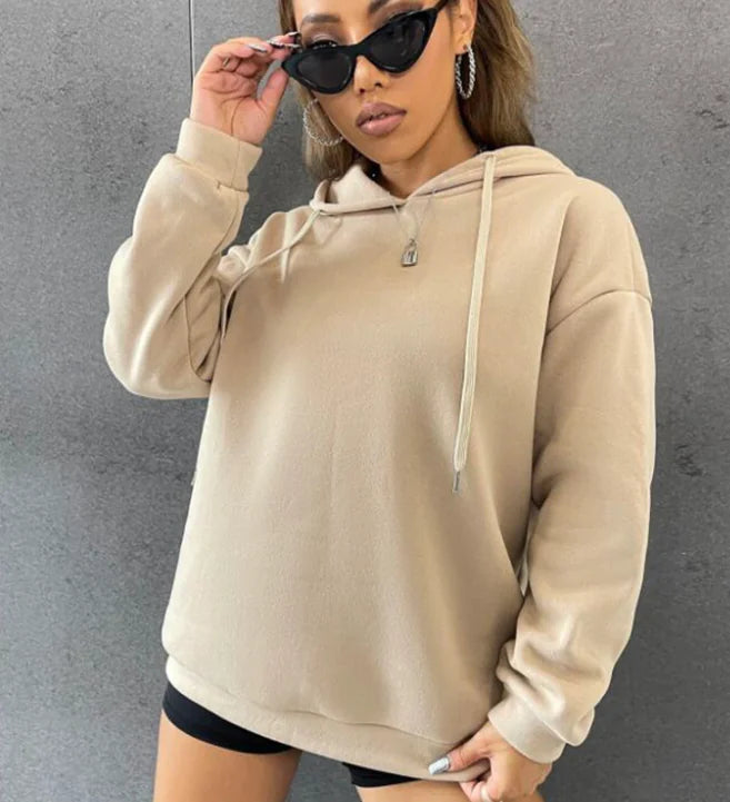 Women's Long-Sleeved Solid Color Pullover Sweater