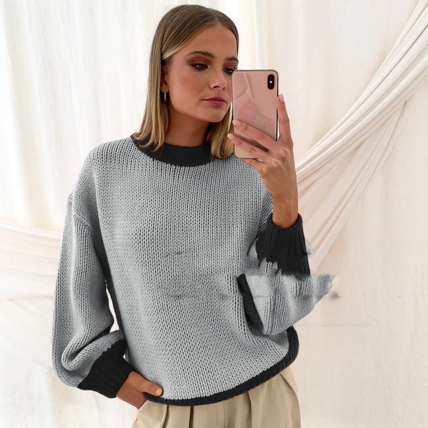 Women's Loose Knitted Pullover Sweater