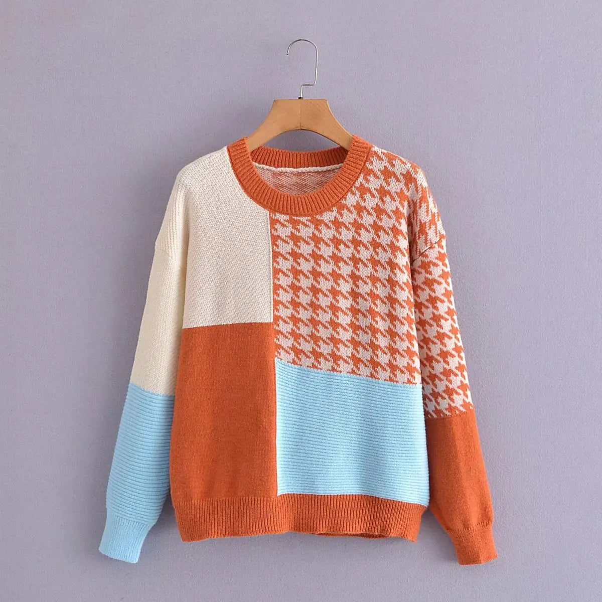 Loose Long-Sleeved Knitted Pullover Sweater